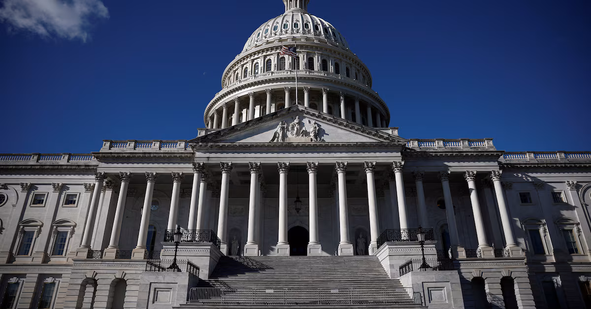 U.S. senators deliberate during the final vote on the Critical Minerals Independence and Domestic Refining Security Act at the Capitol in Washington.